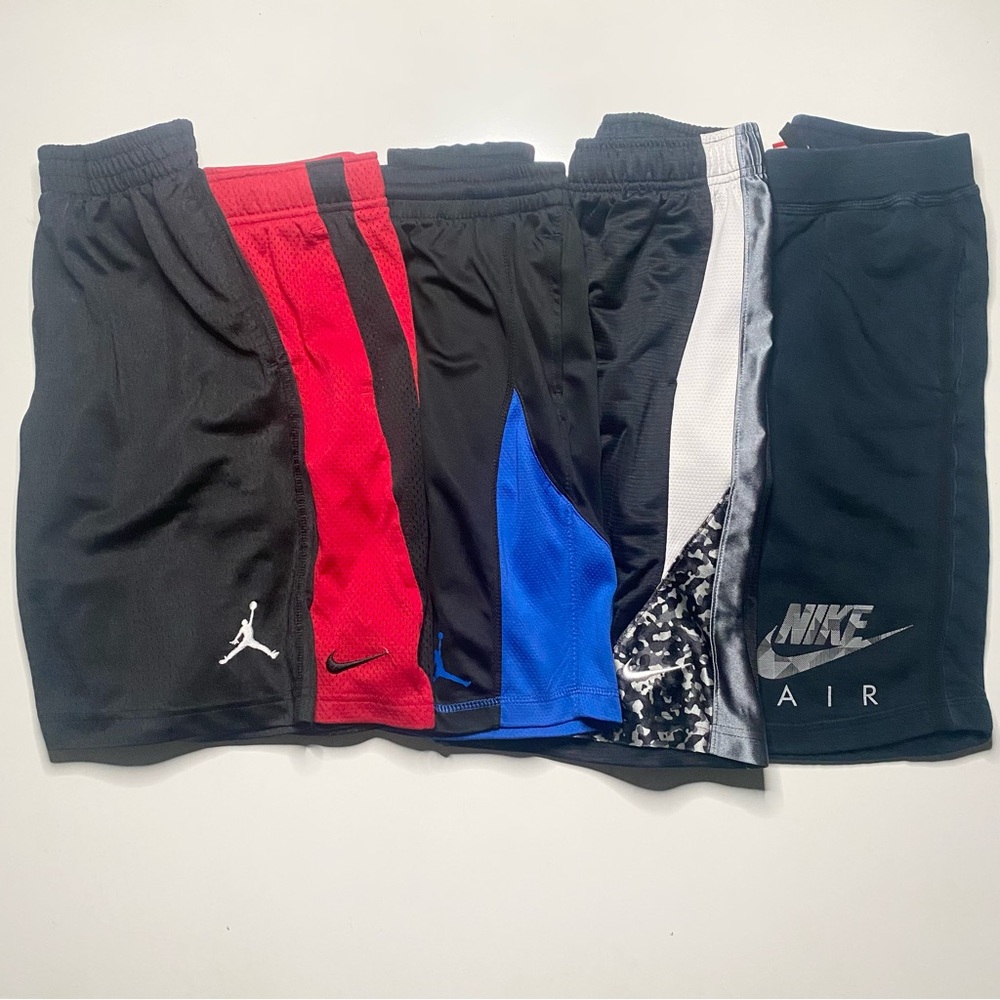 5 Pairs Nike Jordan Boys Athletic Shorts Sz M Medium 10-12  EUC Like New Bundle